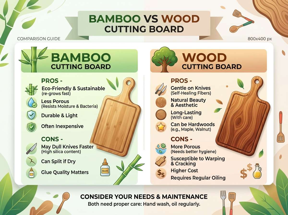 Bamboo vs Wood Cutting Board
