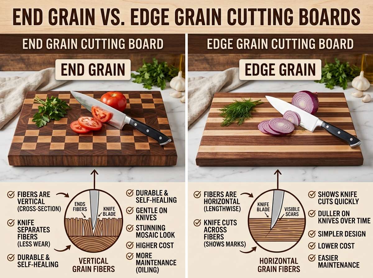 End Grain vs Edge Grain Cutting Boards