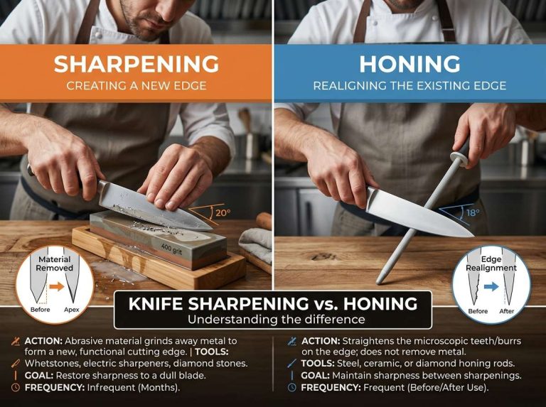 Knife Sharpening vs Honing