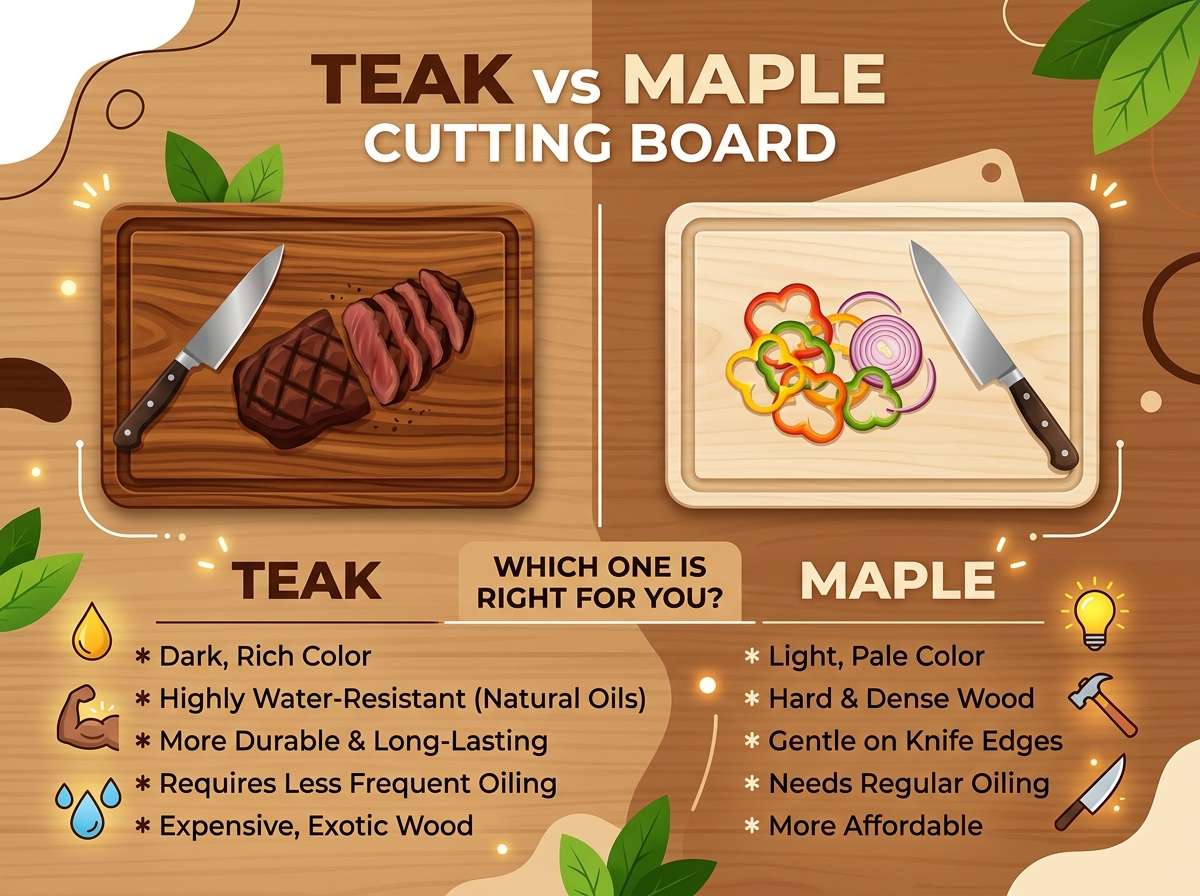 Teak vs Maple Cutting Board