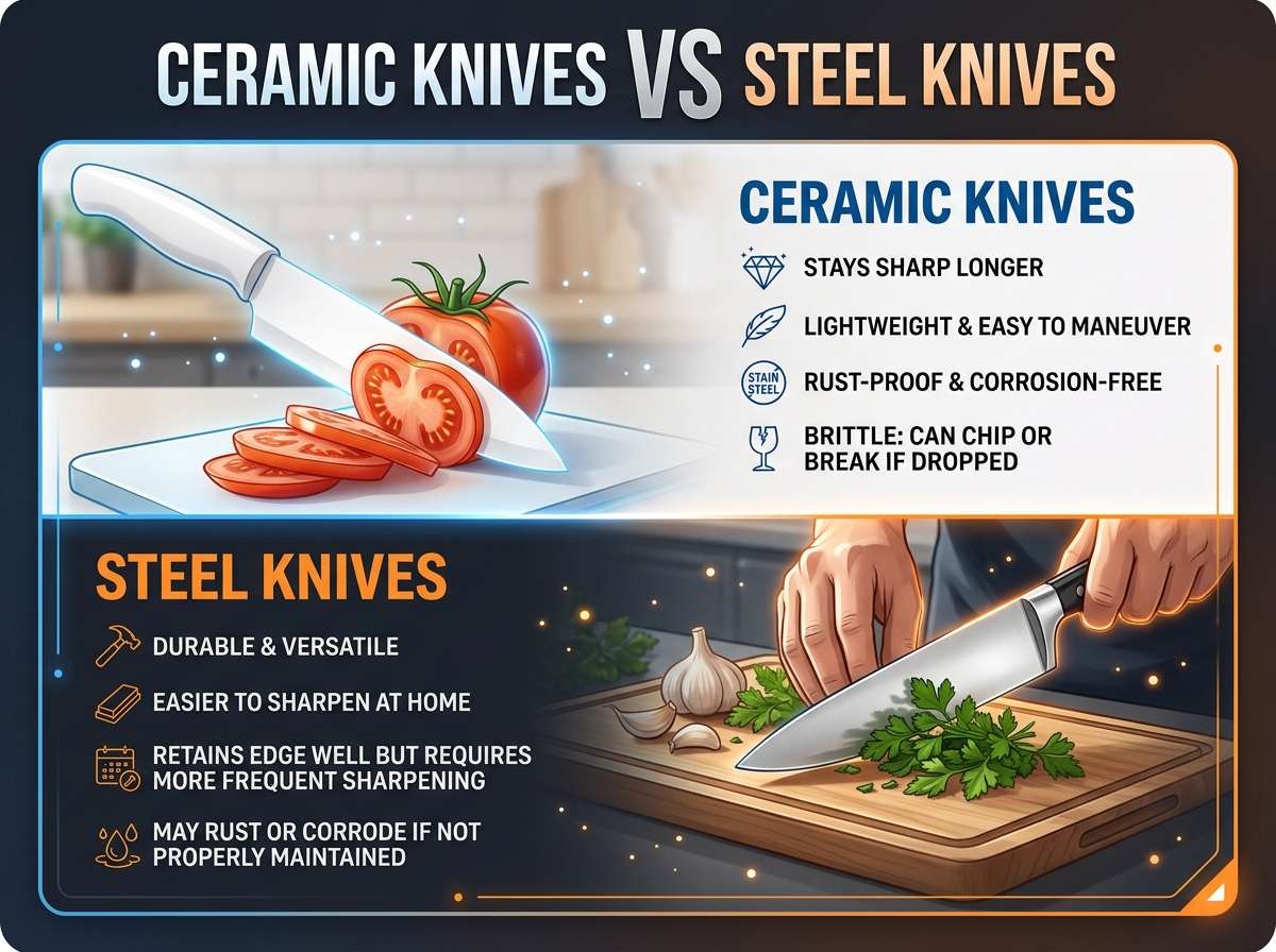 Ceramic Knives vs Steel Knives