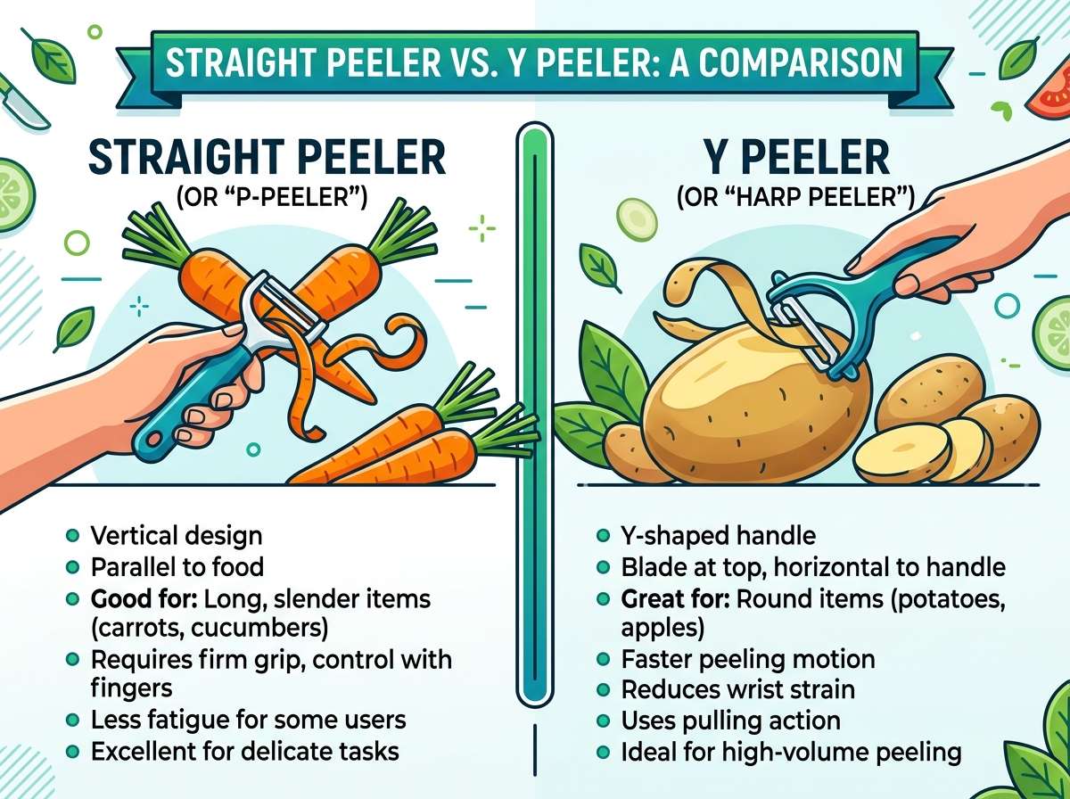 Straight Peeler vs Y Peeler